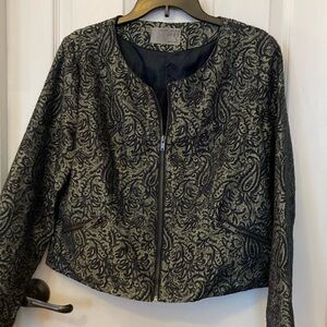 Ruff Hewn Grey Black and Gold Paisley Jacket